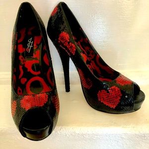 Size 6 Iron Fist sequined platform stilettos